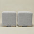 Bouclé Square Ottoman – BlackWhite Modern Footstool | Small Upholstered Ottomans | Kinwell Furniture | Minimalist Cube Poufs